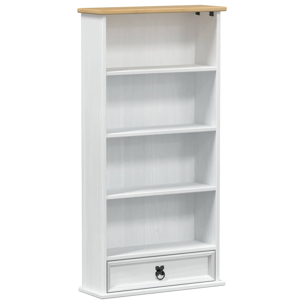 vidaXL CD-Regal Weiß 52 x 17.5 x 103 cm Massives Kiefernholz