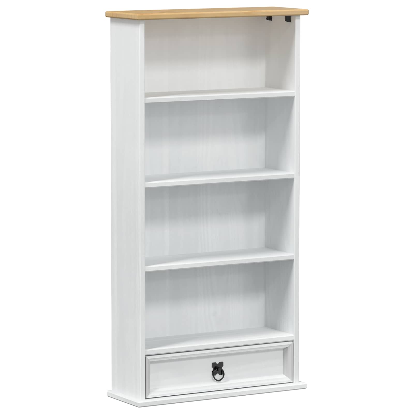 vidaXL CD-Regal Weiß 52 x 17.5 x 103 cm Massives Kiefernholz