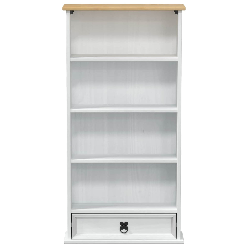 vidaXL CD-Regal Weiß 52 x 17.5 x 103 cm Massives Kiefernholz