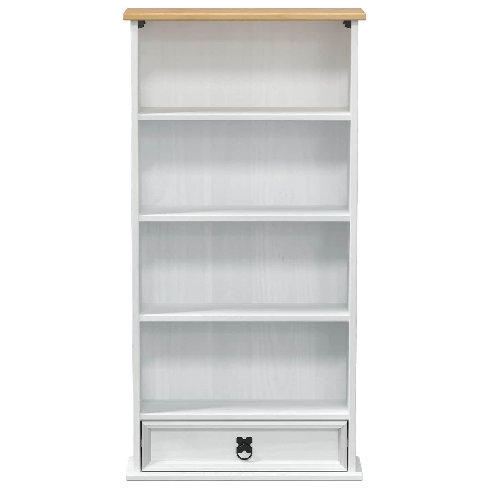 vidaXL CD-Regal Weiß 52 x 17.5 x 103 cm Massives Kiefernholz