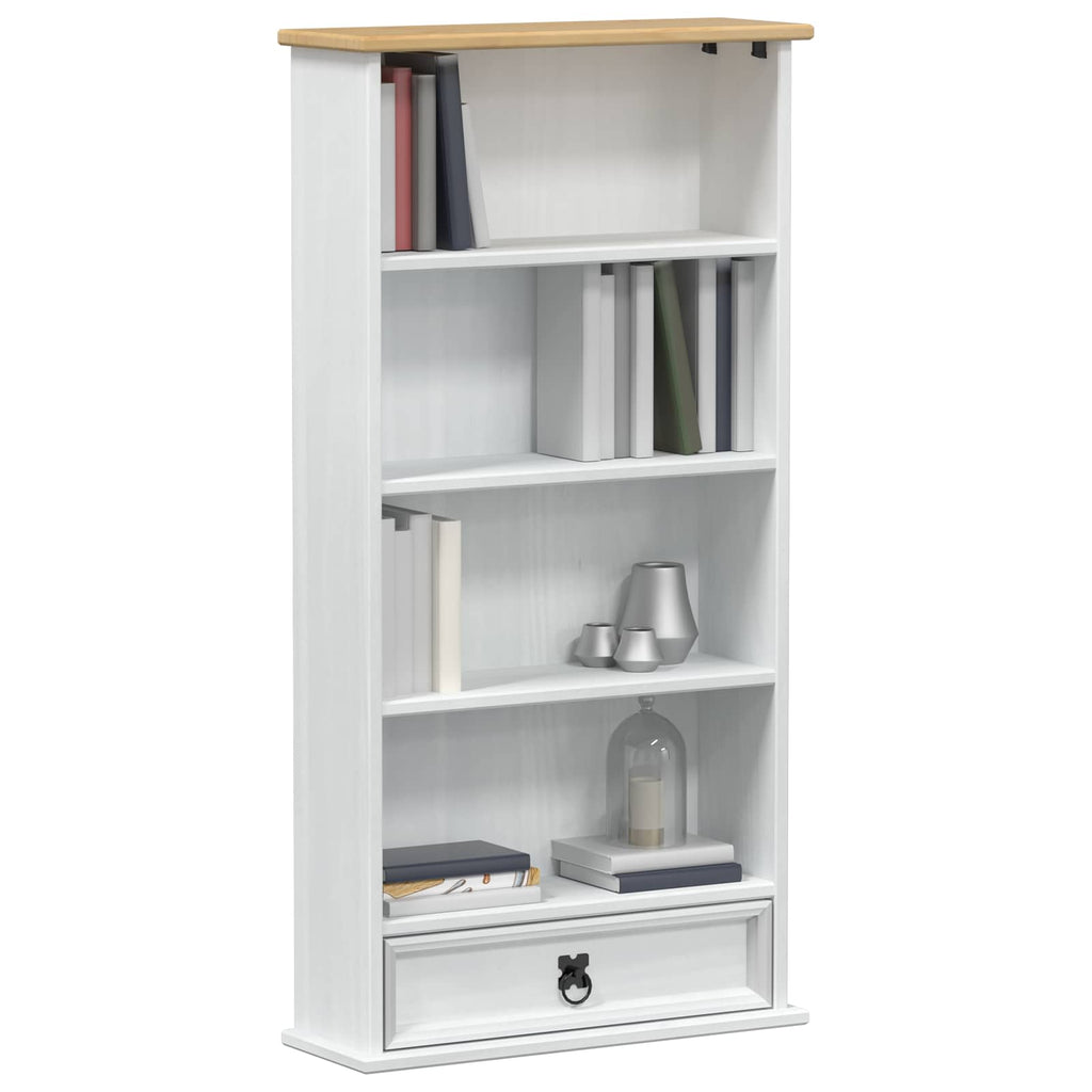 vidaXL CD-Regal Weiß 52 x 17.5 x 103 cm Massives Kiefernholz