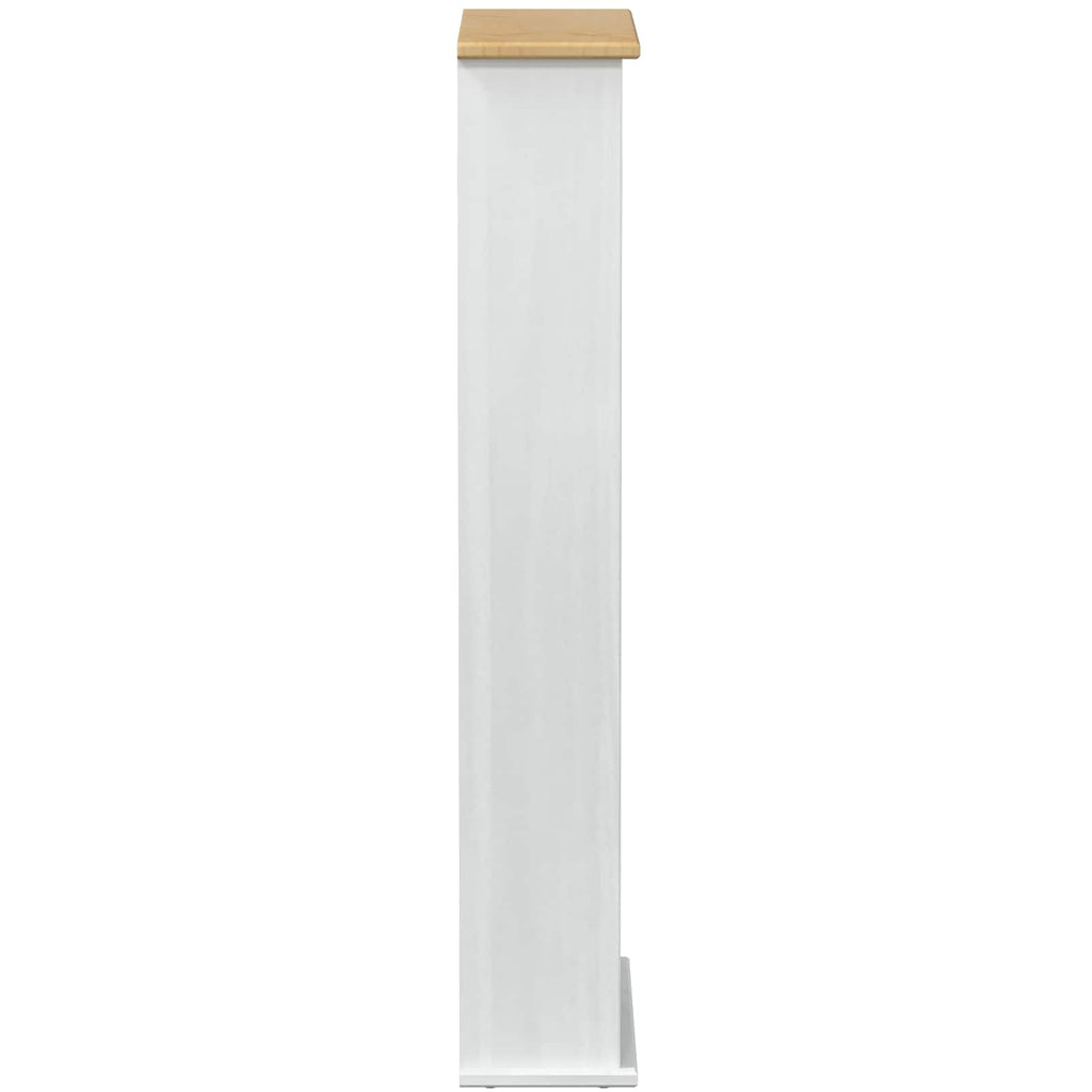 vidaXL CD-Regal Weiß 52 x 17.5 x 103 cm Massives Kiefernholz