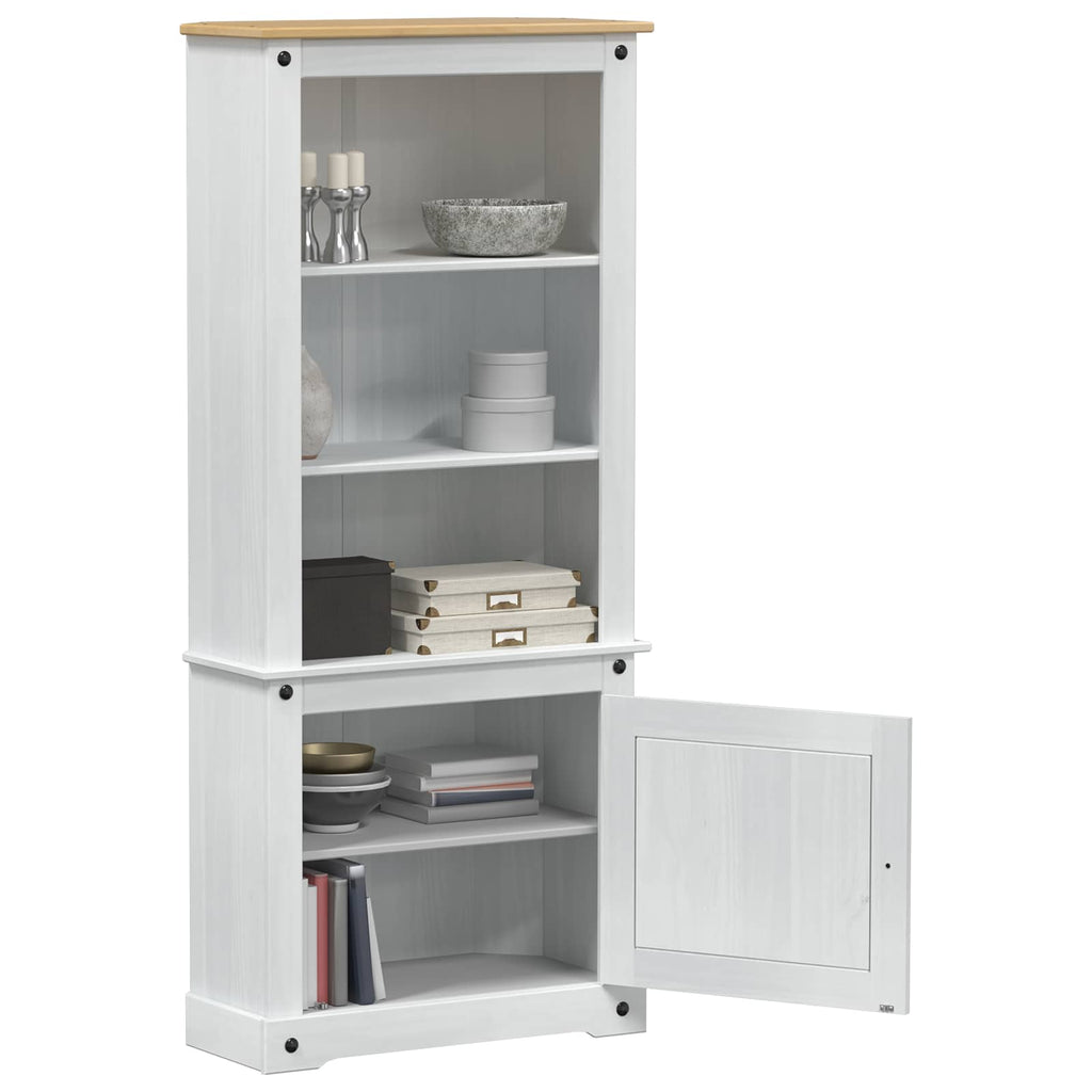 vidaXL Highboard Weiß 74 x 38 x 170 cm Massives Kiefernholz