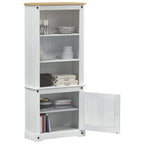 vidaXL Highboard Weiß 74 x 38 x 170 cm Massives Kiefernholz