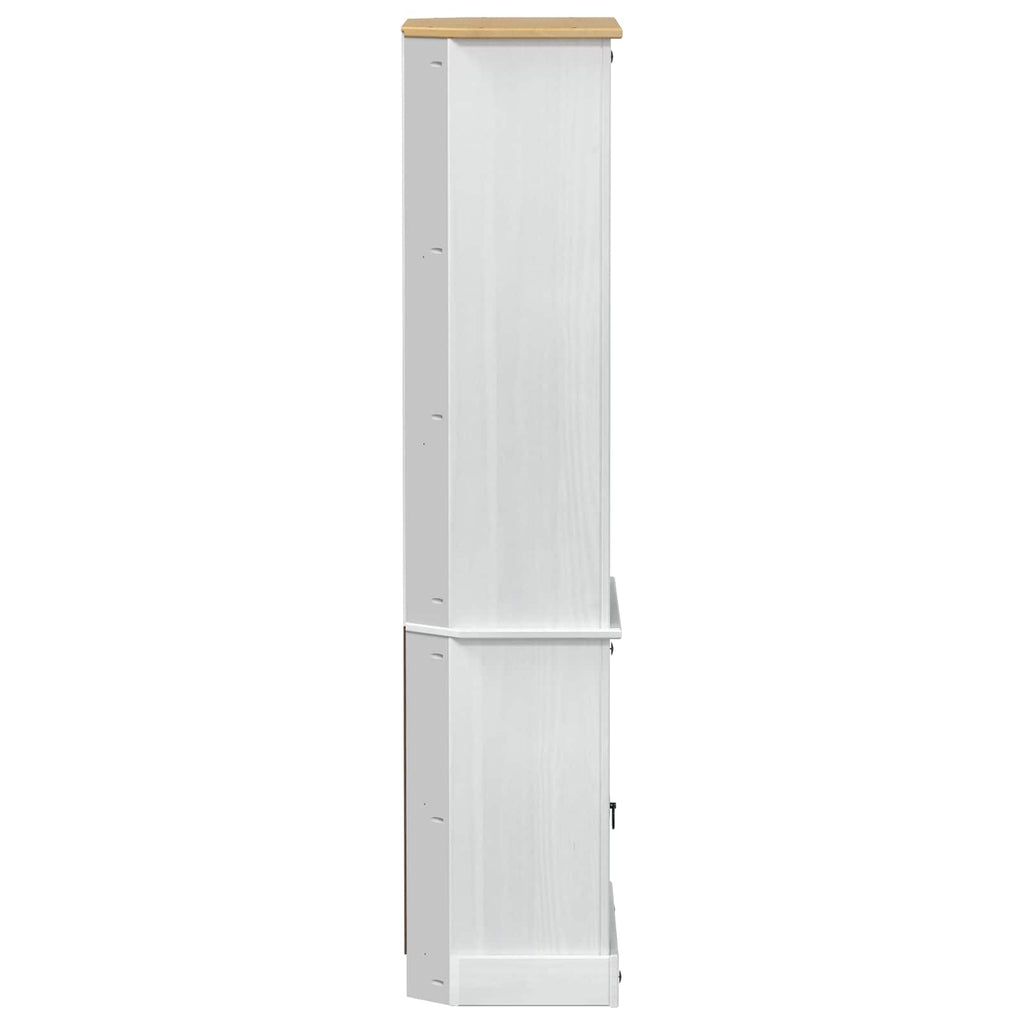 vidaXL Highboard Weiß 74 x 38 x 170 cm Massives Kiefernholz