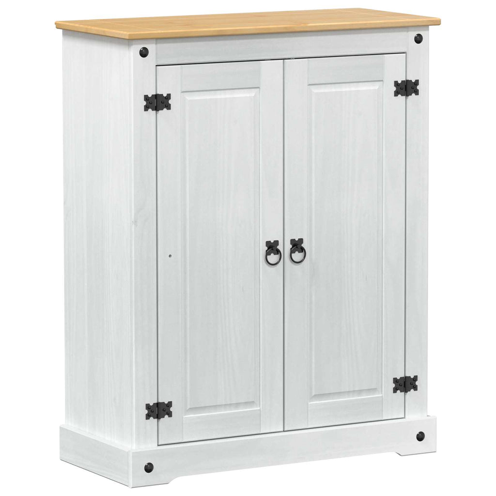 vidaXL Schuhschrank Weiß 86 x 38,5 x 108 cm Massives Kiefernholz