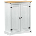 vidaXL Schuhschrank Weiß 86 x 38,5 x 108 cm Massives Kiefernholz