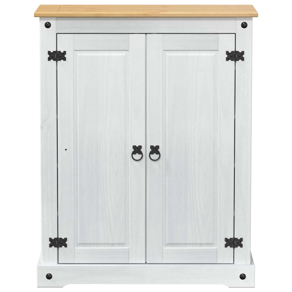 vidaXL Schuhschrank Weiß 86 x 38,5 x 108 cm Massives Kiefernholz