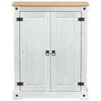 vidaXL Schuhschrank Weiß 86 x 38,5 x 108 cm Massives Kiefernholz