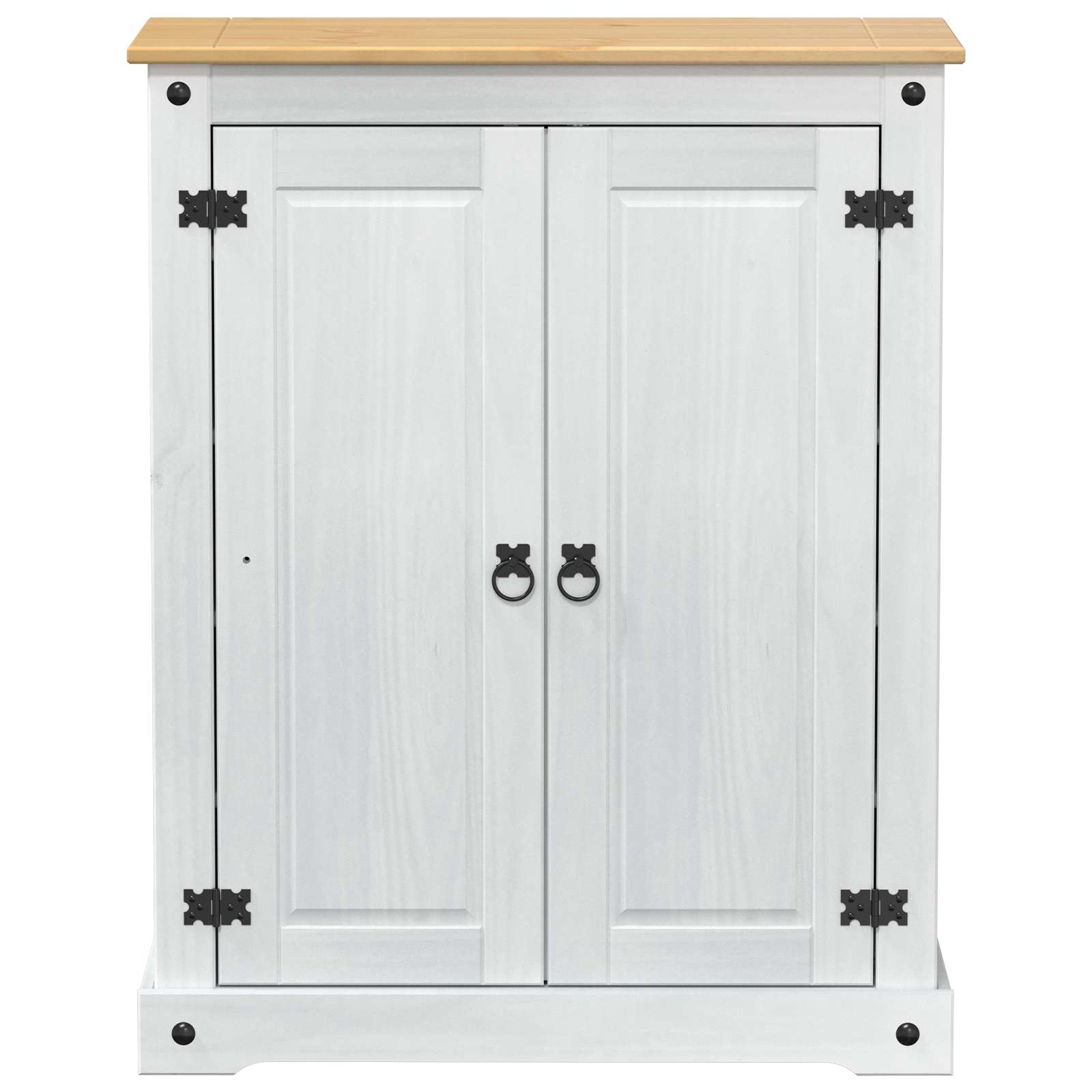 vidaXL Schuhschrank Weiß 86 x 38,5 x 108 cm Massives Kiefernholz
