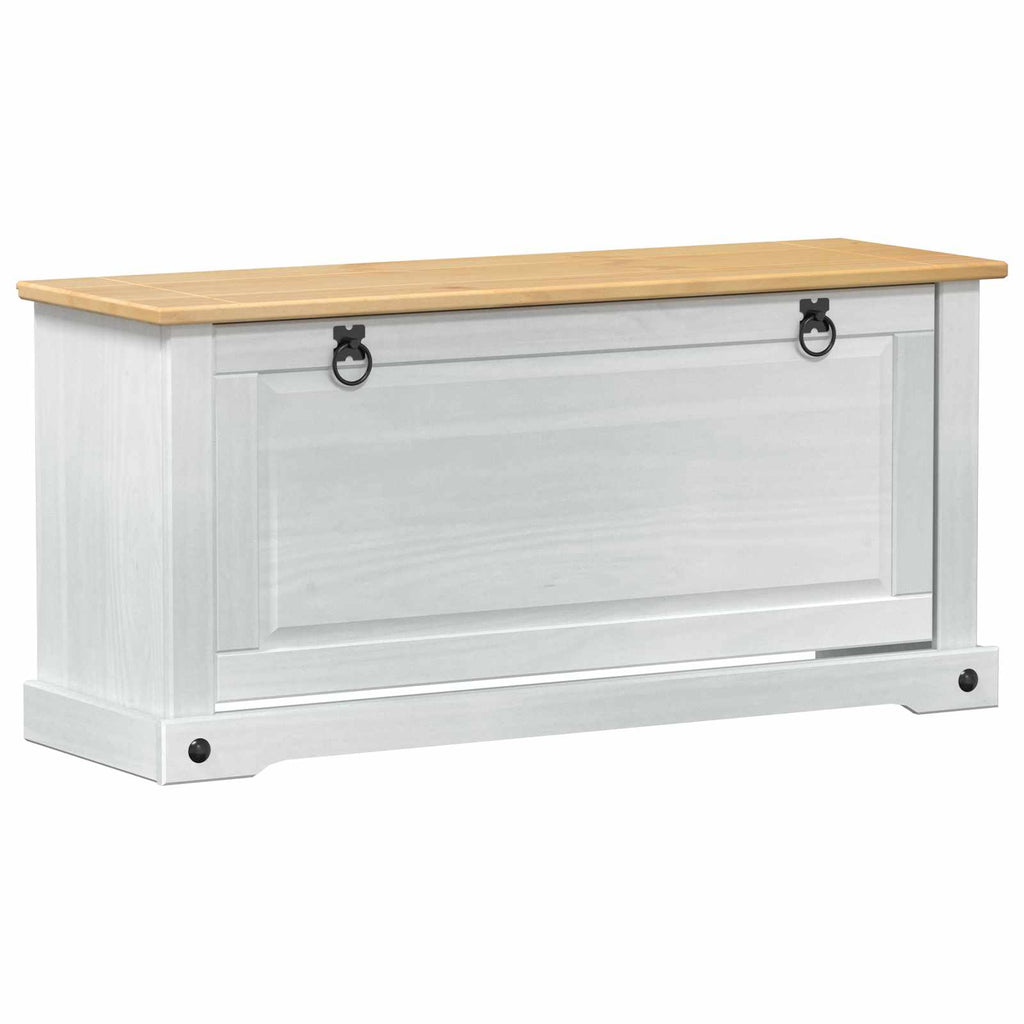 vidaXL Schuhschrank Corona Weiß 99 x 32 x 49 cm Massives Kiefernholz