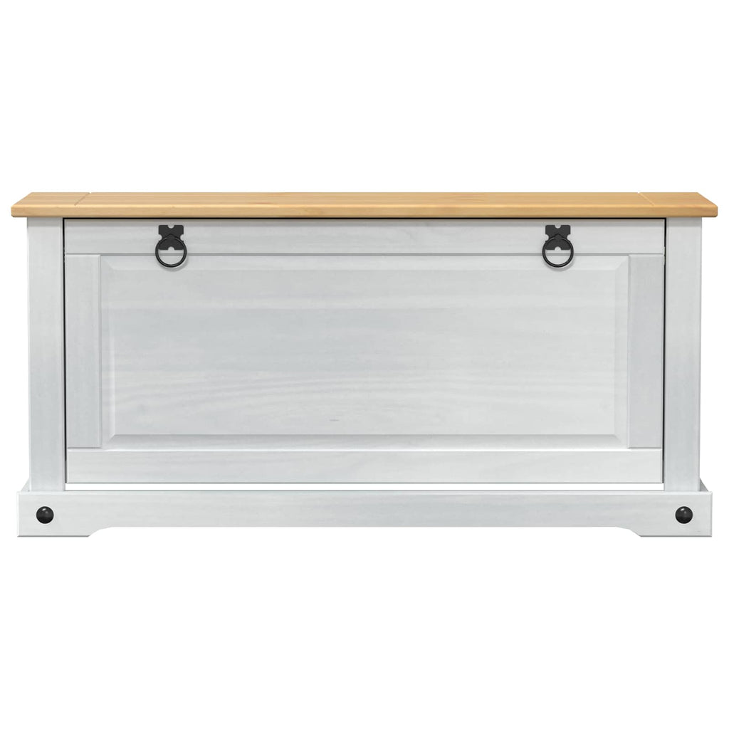 vidaXL Schuhschrank Corona Weiß 99 x 32 x 49 cm Massives Kiefernholz