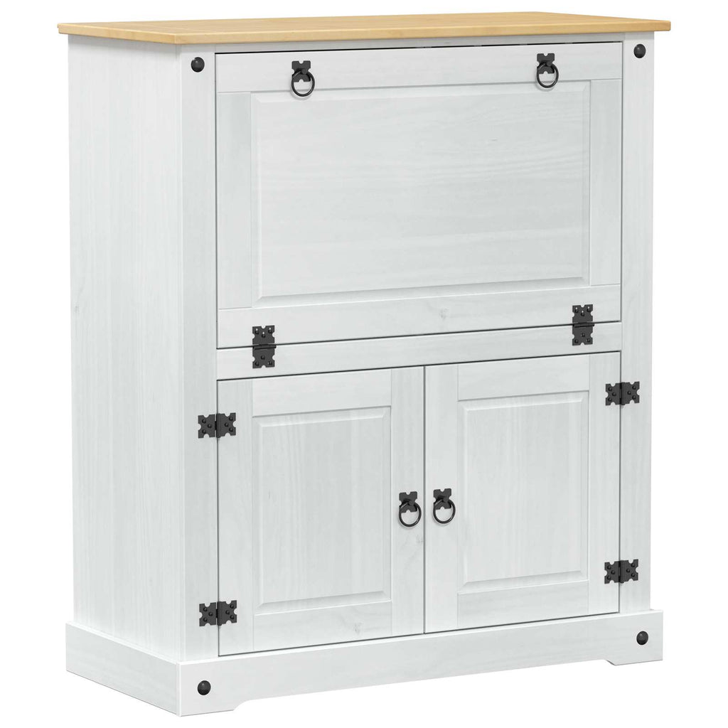 vidaXL Weinschrank Weiß 97 x 45 x 114 cm Massives Kiefernholz