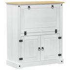 vidaXL Weinschrank Weiß 97 x 45 x 114 cm Massives Kiefernholz