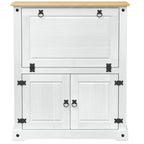 vidaXL Weinschrank Weiß 97 x 45 x 114 cm Massives Kiefernholz