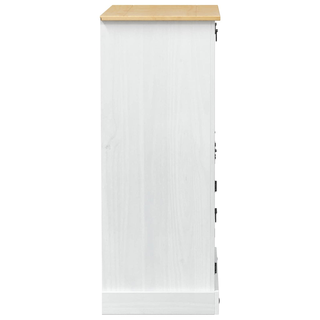 vidaXL Weinschrank Weiß 97 x 45 x 114 cm Massives Kiefernholz