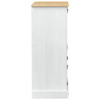 vidaXL Weinschrank Weiß 97 x 45 x 114 cm Massives Kiefernholz