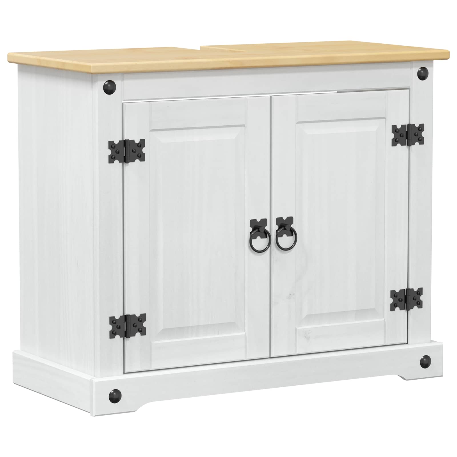 vidaXL Waschbeckenunterschrank mit Regal mit Tür Weiß 73 x 33 x 60 cm