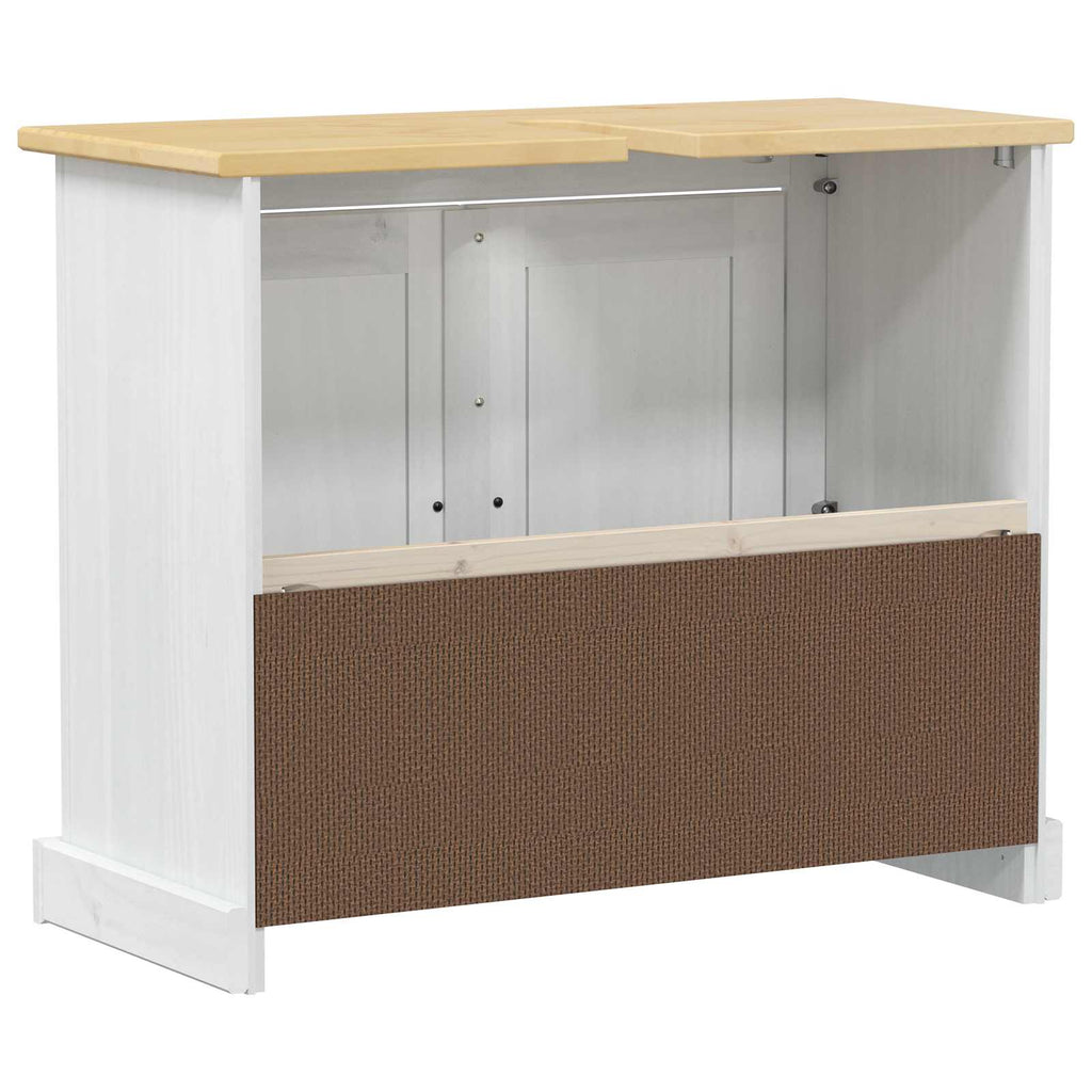 vidaXL Waschbeckenunterschrank mit Regal mit Tür Weiß 73 x 33 x 60 cm