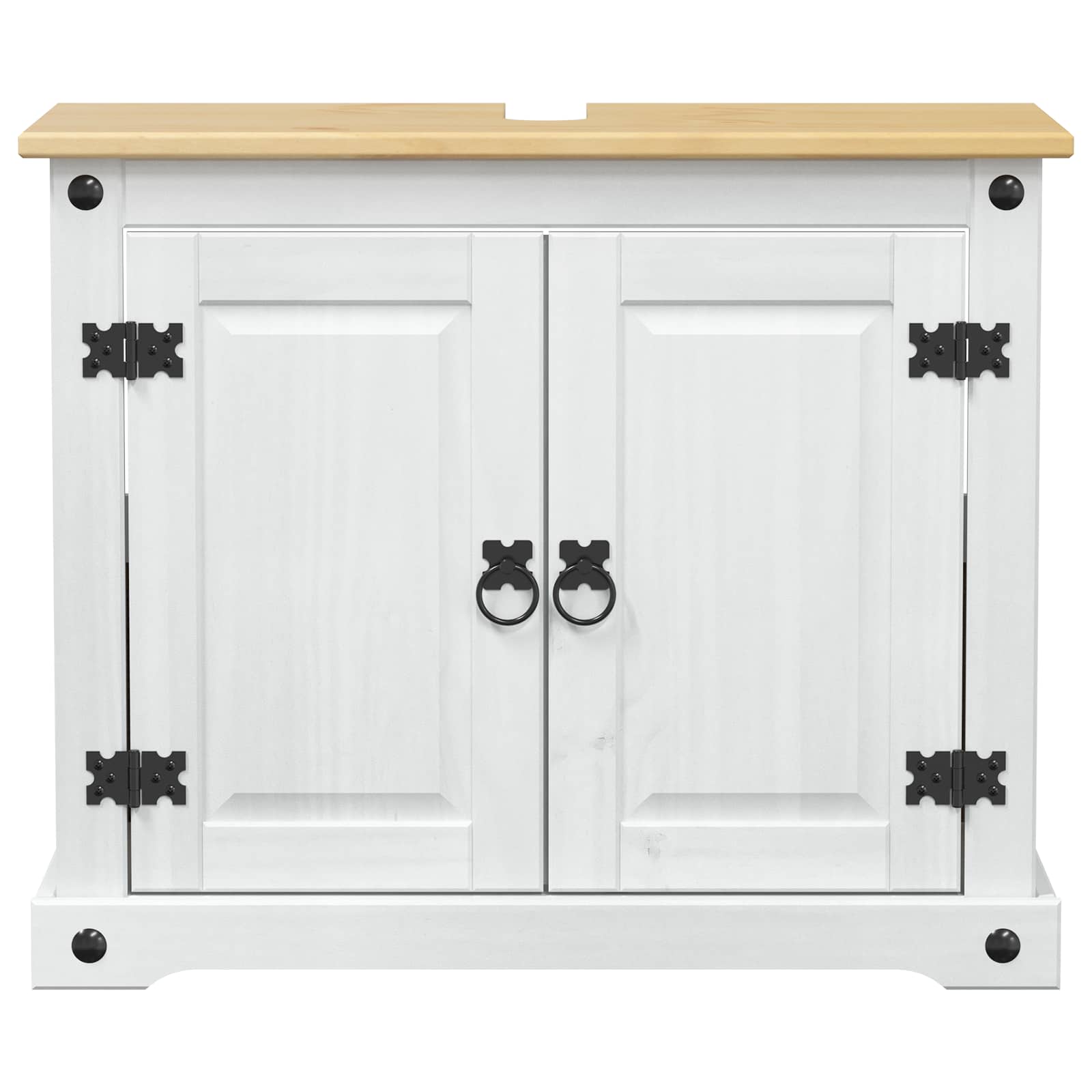 vidaXL Waschbeckenunterschrank mit Regal mit Tür Weiß 73 x 33 x 60 cm