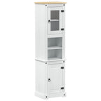 vidaXL Badezimmerschrank Weiß 50 x 40 x 185 cm Massives Kiefernholz