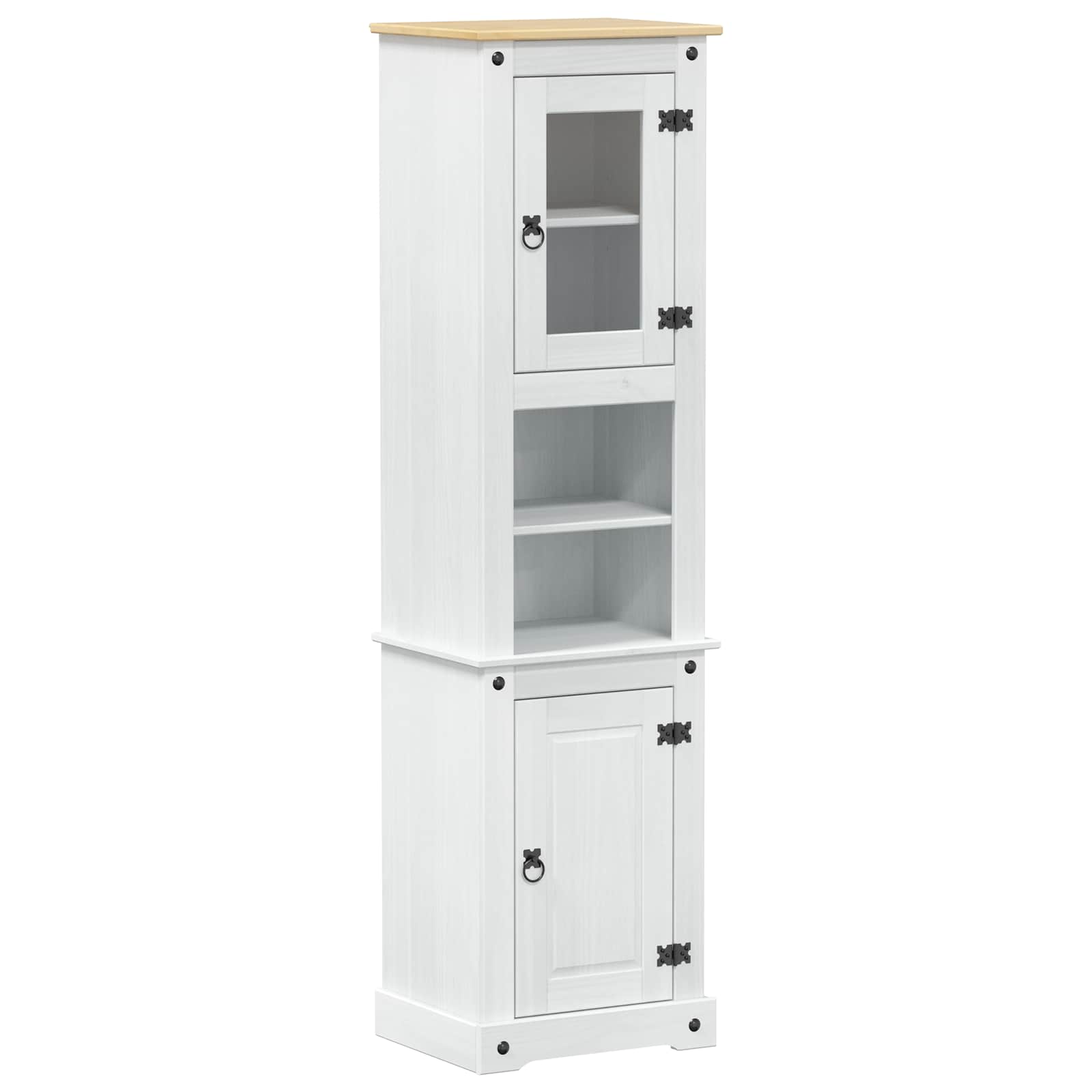 vidaXL Badezimmerschrank Weiß 50 x 40 x 185 cm Massives Kiefernholz