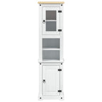 vidaXL Badezimmerschrank Weiß 50 x 40 x 185 cm Massives Kiefernholz