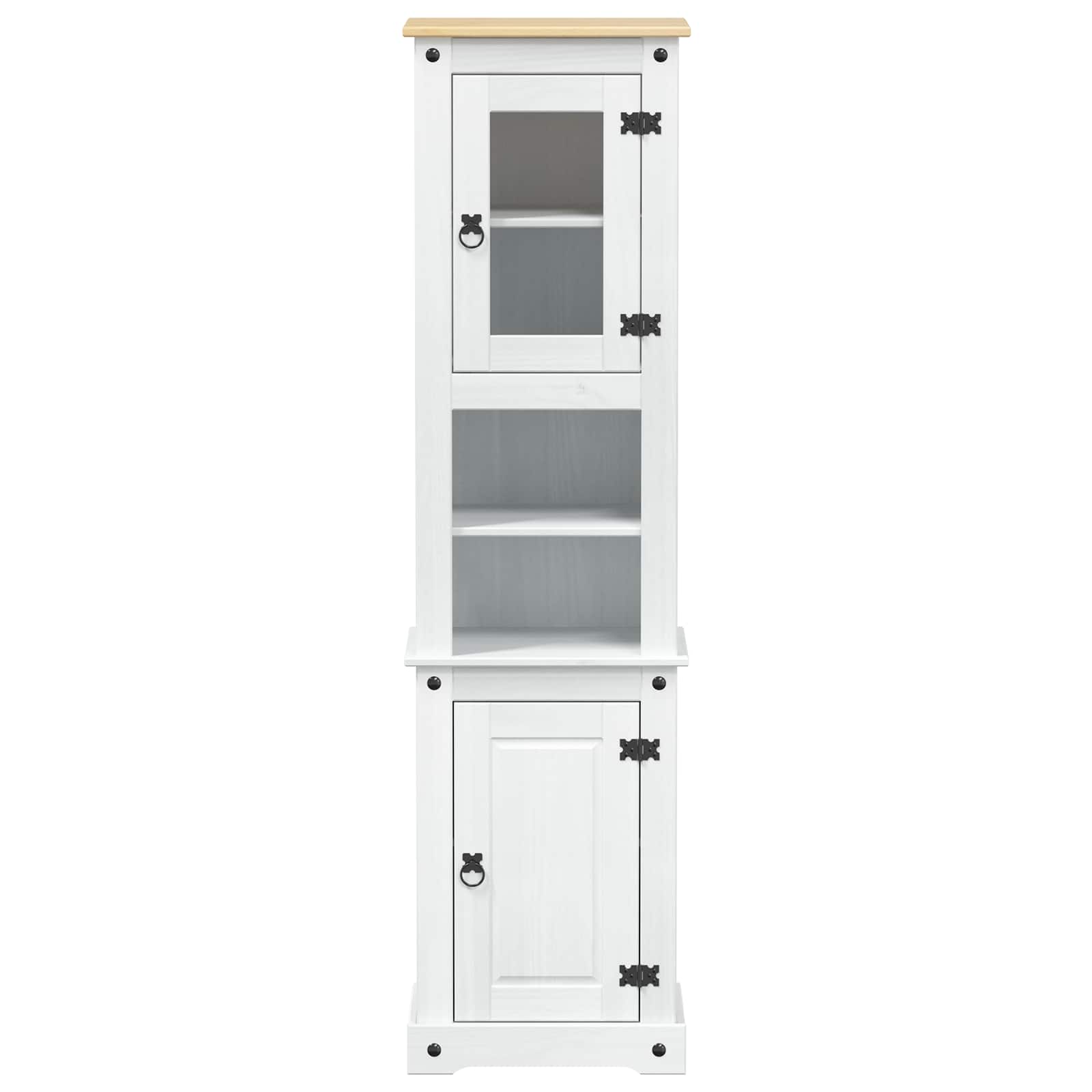 vidaXL Badezimmerschrank Weiß 50 x 40 x 185 cm Massives Kiefernholz