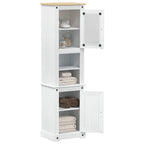 vidaXL Badezimmerschrank Weiß 50 x 40 x 185 cm Massives Kiefernholz