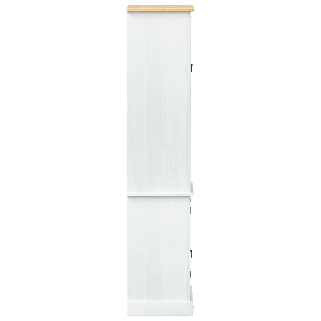 vidaXL Badezimmerschrank Weiß 50 x 40 x 185 cm Massives Kiefernholz