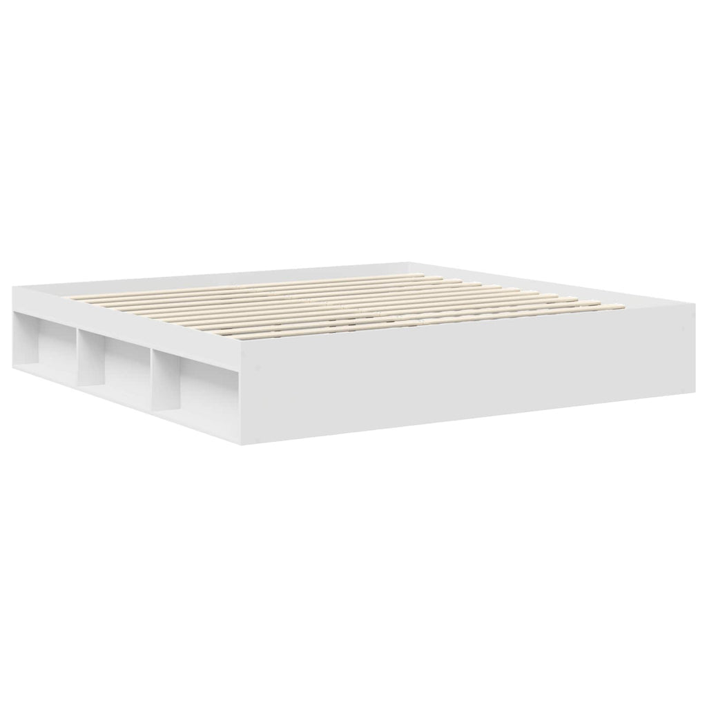 vidaXL Bettrahmen mit Kopfteil Weiß 200 x 200 cm Holzwerkstoff