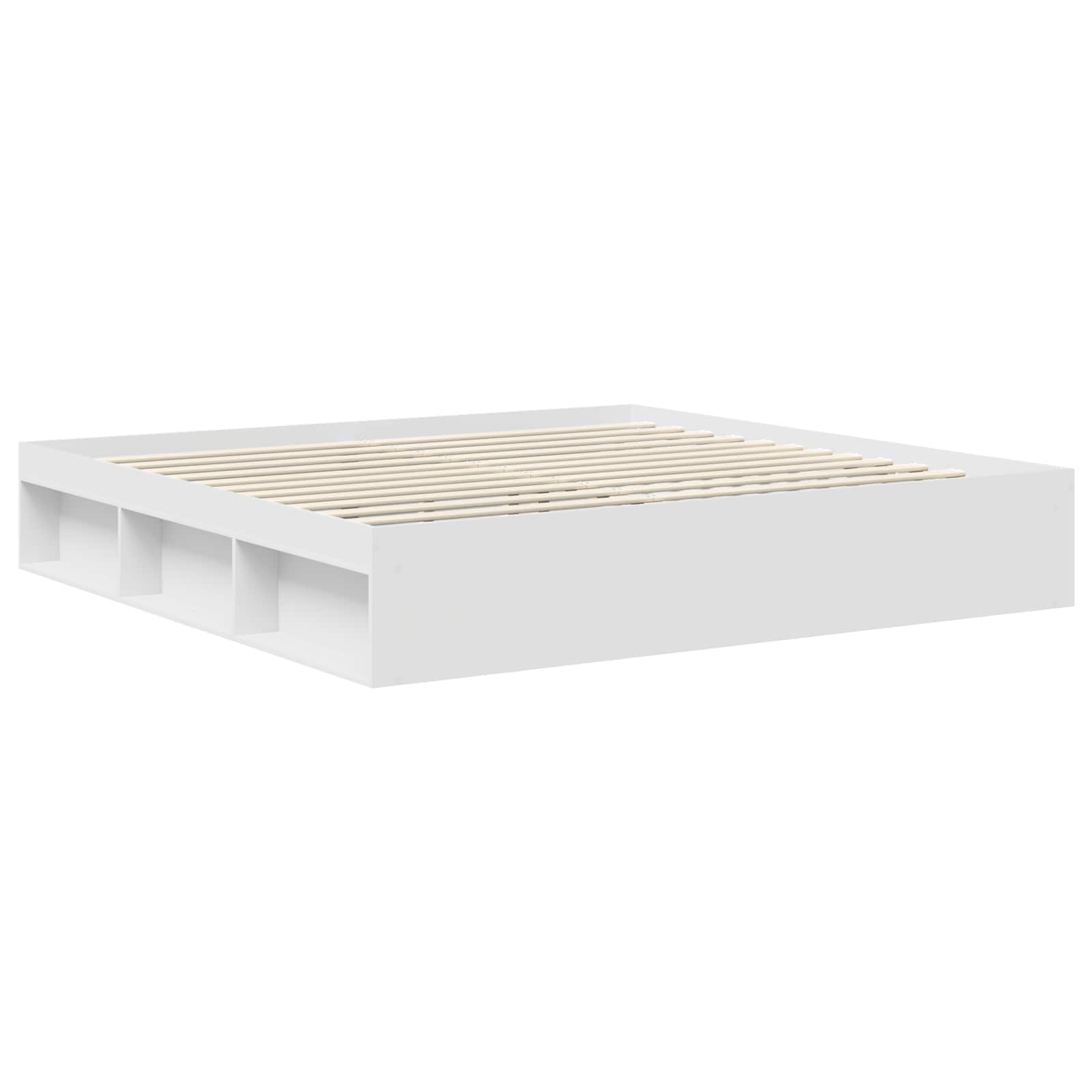 vidaXL Bettrahmen mit Kopfteil Weiß 200 x 200 cm Holzwerkstoff