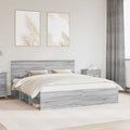 vidaXL Bettrahmen Graues Sonoma 200 x 200 cm Holzwerkstoff