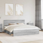 vidaXL Bettrahmen Graues Sonoma 200 x 200 cm Holzwerkstoff