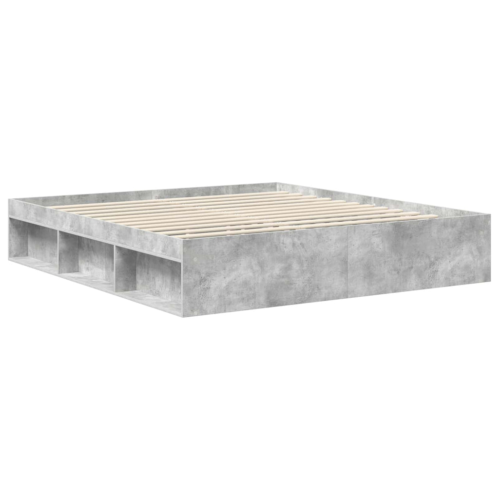 vidaXL Bettrahmen mit Kopfteil Beton 180 x 200 cm Holzwerkstoff