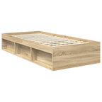 vidaXL Bettrahmen mit Kopfteil Sonoma-Eiche 90 x 200 cm Holzwerkstoff