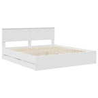 vidaXL Bettrahmen mit Schubladen Weiß 200 x 200 cm Ingenieurs Holz