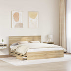 vidaXL Bettrahmen Sonoma-Eiche 200 x 200 cm Ingenieurs Holz