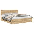 vidaXL Bettrahmen Sonoma-Eiche 200 x 200 cm Ingenieurs Holz