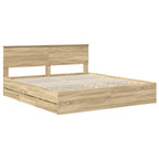 vidaXL Bettrahmen Sonoma-Eiche 200 x 200 cm Ingenieurs Holz