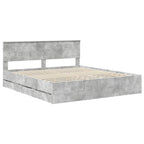 vidaXL Bettrahmen mit Kopfteil Beton Grau 200 x 200 cm Ingenieurs Holz