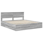 vidaXL Bettrahmen Graues Sonoma 200 x 200 cm Ingenieurs Holz