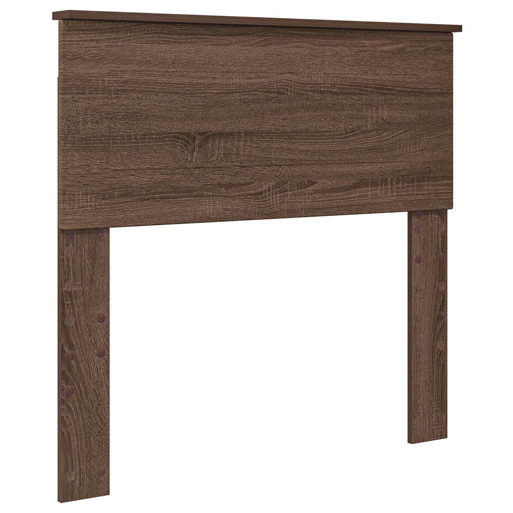vidaXL Bettrahmen Braune Eiche und Silber 100 x 200 cm Holzwerkstoff