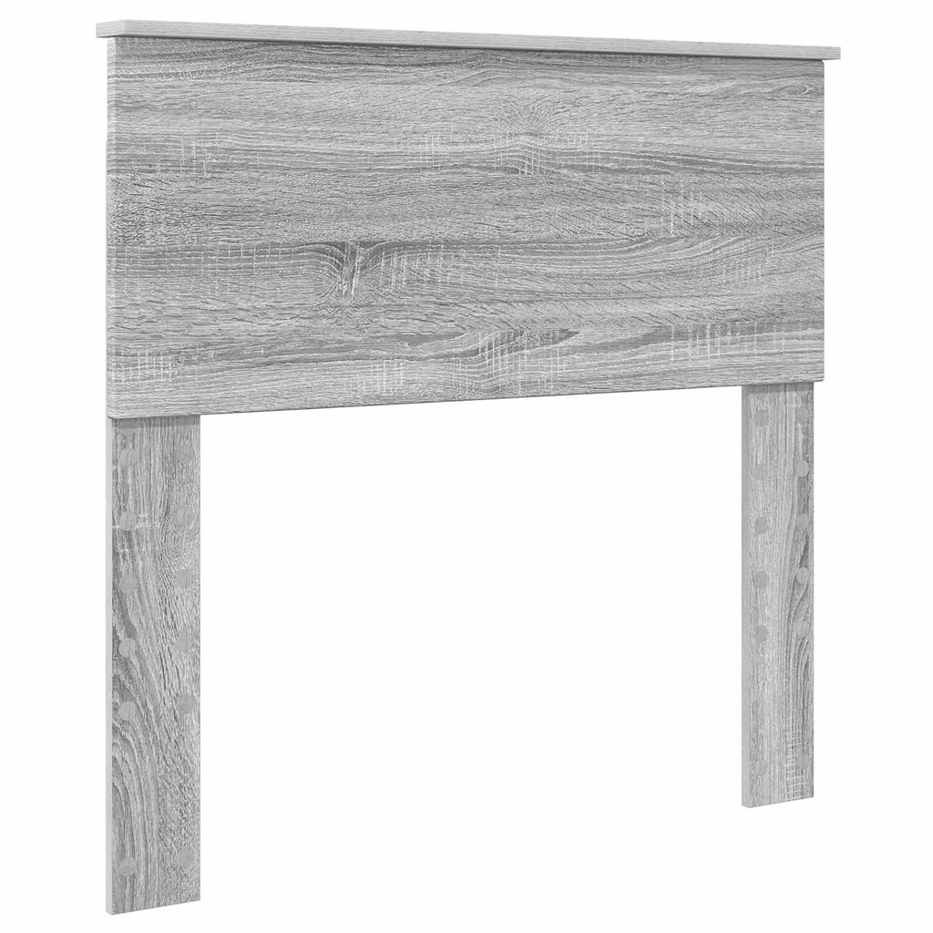 vidaXL Bettrahmen Graue Sonoma und Silber 75 x 190 cm Holzwerkstoff