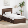 vidaXL Bettrahmen Braune Eiche und Silber 100 x 200 cm Holzwerkstoff