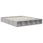 vidaXL Bettrahmen mit Regal Graues Sonoma 200 x 200 cm Holzwerkstoff