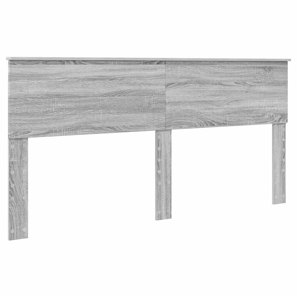 vidaXL Bettrahmen mit Regal Graues Sonoma 200 x 200 cm Holzwerkstoff