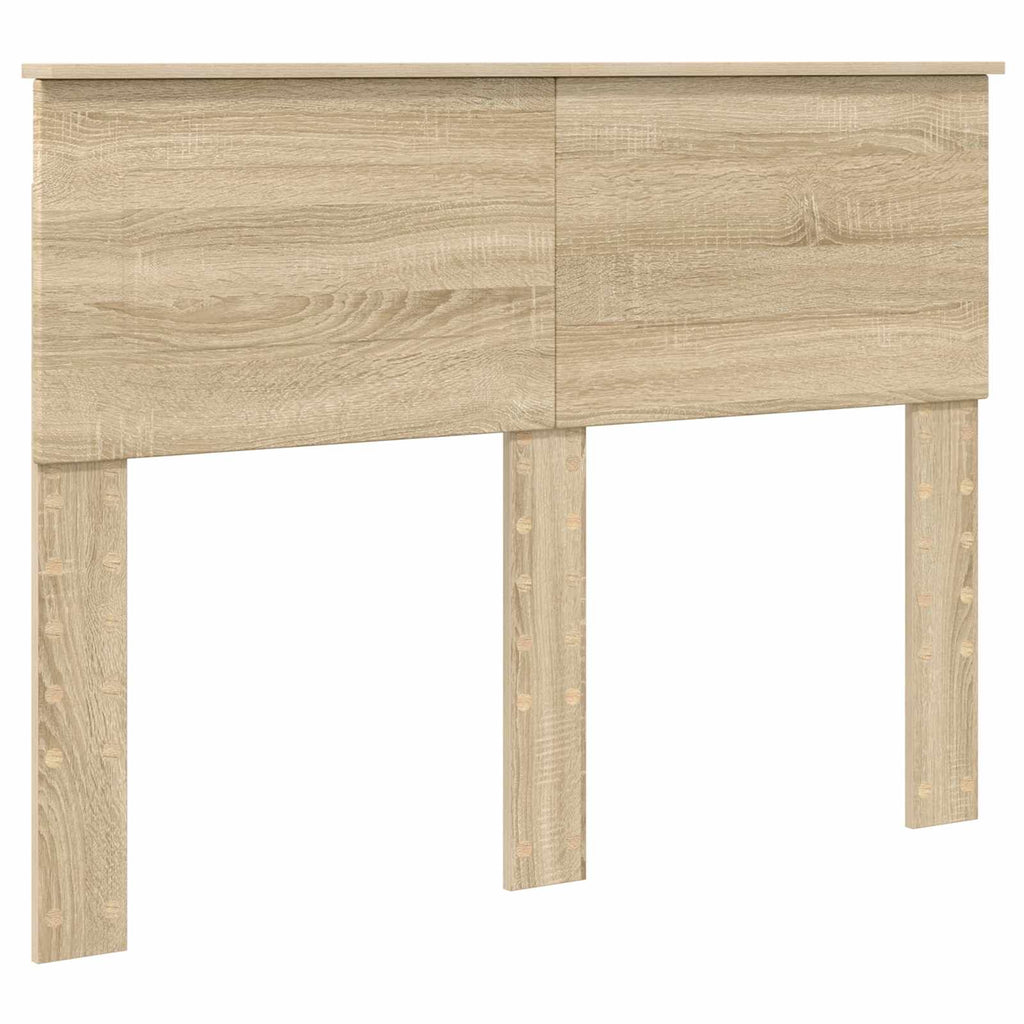 vidaXL Bettrahmen mit Regal Sonoma-Eiche 135 x 190 cm Holzwerkstoff