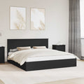 vidaXL Aufbewahrungsbett Schwarz 200 x 200 cm Holzwerkstoff