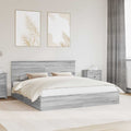 vidaXL Aufbewahrungsbett Graues Sonoma 200 x 200 cm Holzwerkstoff